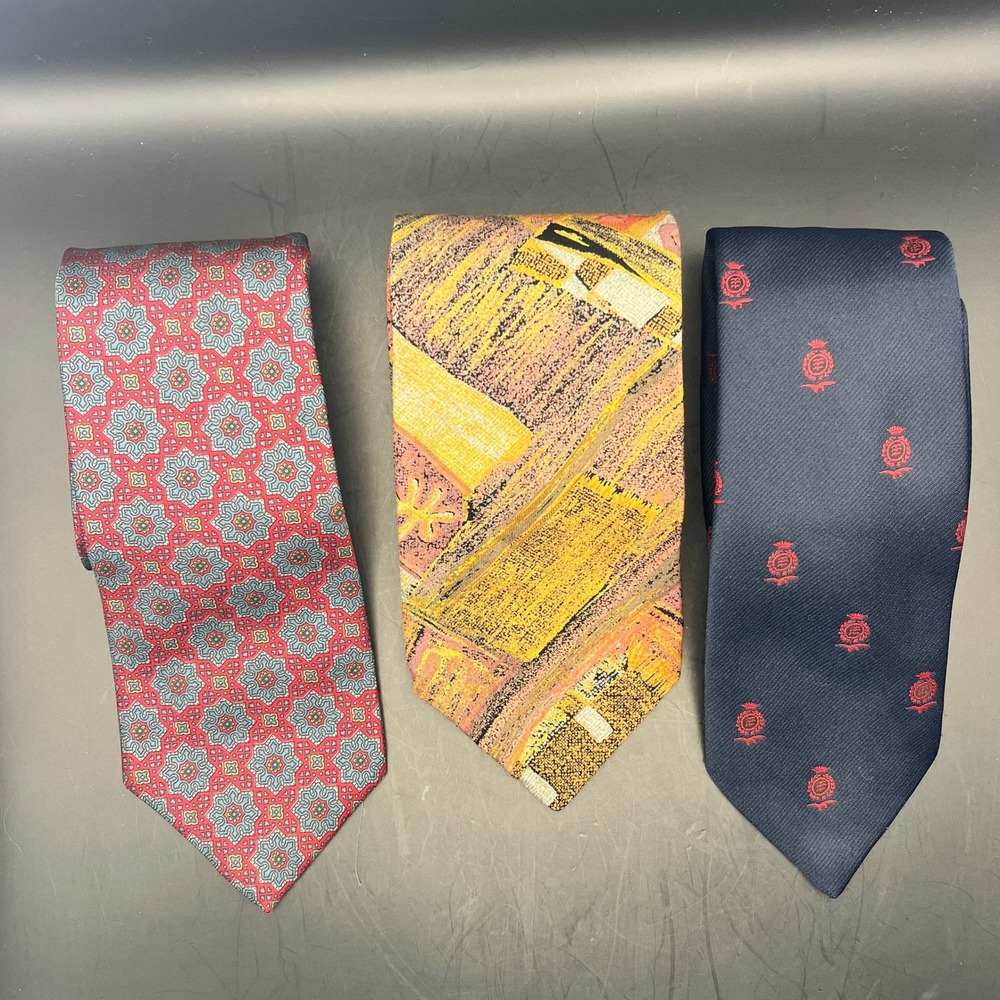 Emilio Ferrara Guy Laroche Fling Designer Men's Neckties Ties Lot of 3